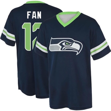 12th Fan Name & Number Game Day V-Neck T-Shirt - Navy