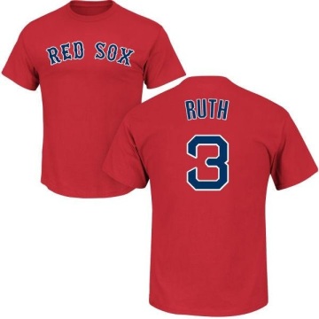 Babe Ruth Name & Number T-Shirt - Scarlet