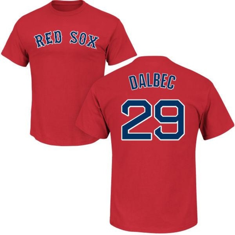 Bobby Dalbec Name & Number T-Shirt - Scarlet - Tshirtsedge