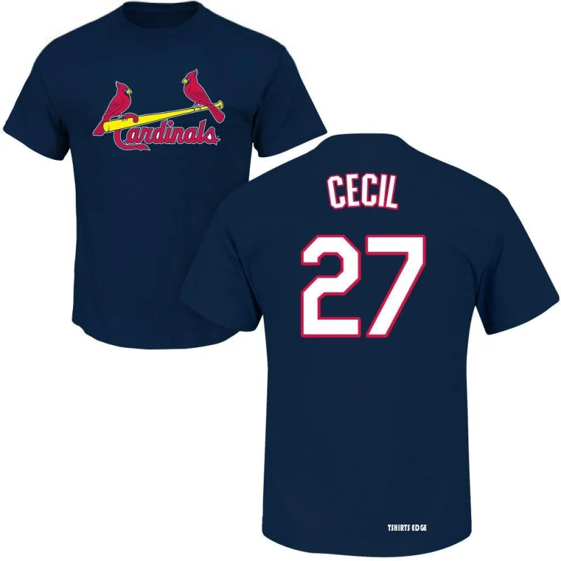 Brett Cecil Name & Number T-Shirt - Navy - Tshirtsedge