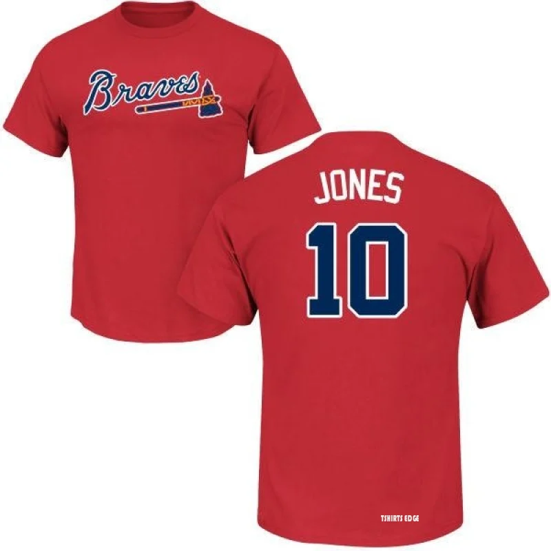 Chipper Jones Name & Number T-Shirt - Red - Tshirtsedge