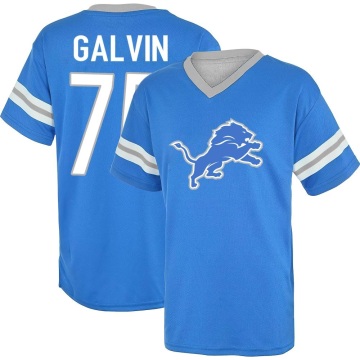 Connor Galvin Los Name & Number Game Day V-Neck T-Shirt - Blue