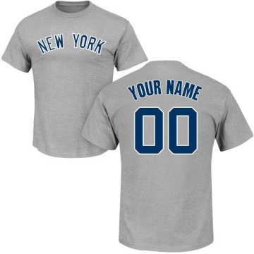 Custom Name & Number T-Shirt - Gray