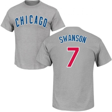 Dansby Swanson Name & Number T-Shirt - Gray