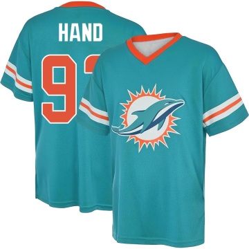 Da'Shawn Hand Name & Number Game Day V-Neck T-Shirt - Aqua