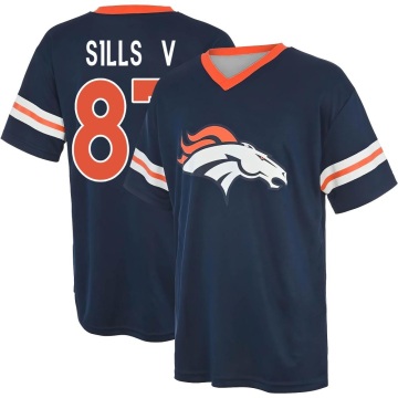 David Sills V Name & Number Game Day V-Neck T-Shirt - Navy