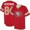 Dazz Newsome Name & Number Game Day V-Neck T-Shirt - Red