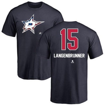 Jamie Langenbrunner Name and Number Banner Wave T-Shirt - Navy