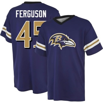 Jaylon Ferguson Name & Number Game Day V-Neck T-Shirt - Purple