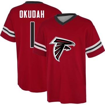 Jeff Okudah Name & Number Game Day V-Neck T-Shirt - Red