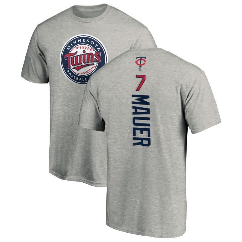 Joe Mauer Backer T-Shirt - Ash - Tshirtsedge