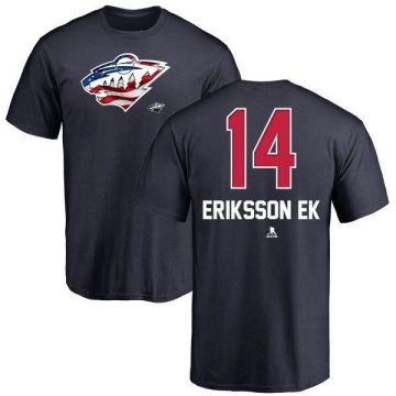 Joel Eriksson Ek Name and Number Banner Wave T-Shirt - Navy