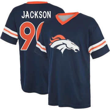 Jordan Jackson Name & Number Game Day V-Neck T-Shirt - Navy