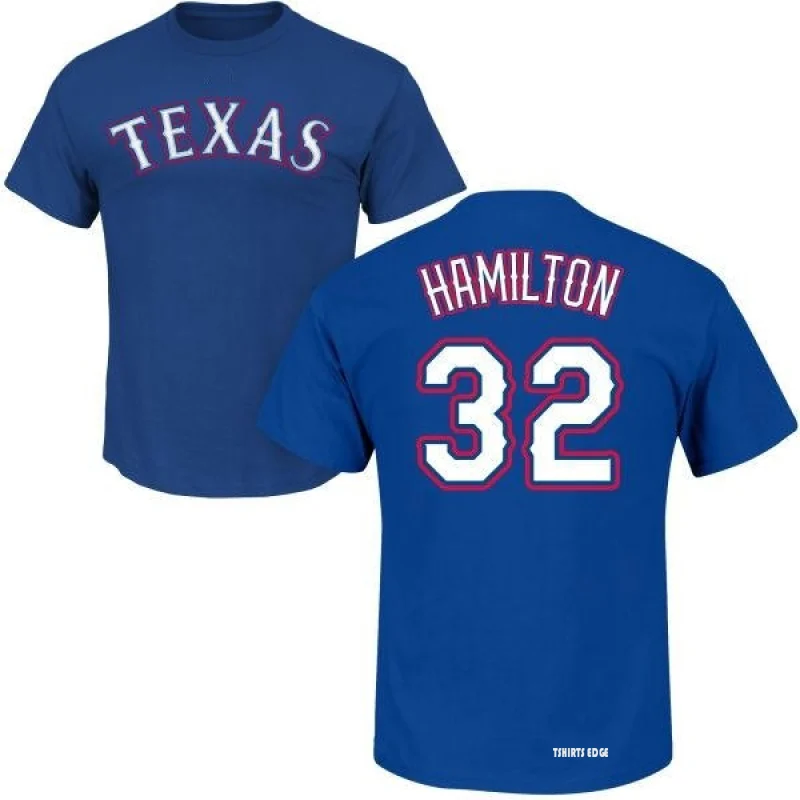 Josh Hamilton Name & Number T-Shirt - Royal - Tshirtsedge