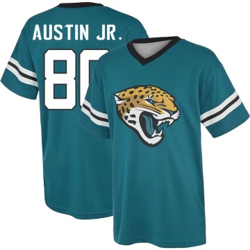 Kevin Austin Jr. Name & Number Game Day V-Neck T-Shirt - Teal