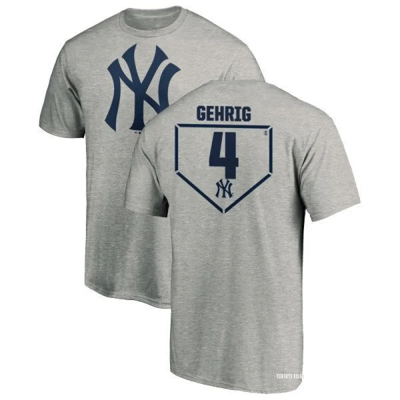 Lou Gehrig RBI T-Shirt - Heathered Gray - Tshirtsedge