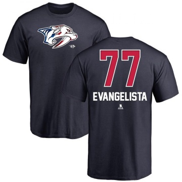 Luke Evangelista Name and Number Banner Wave T-Shirt - Navy