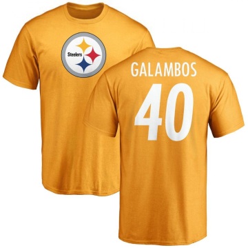 Matt Galambos Name & Number T-Shirt - Gold