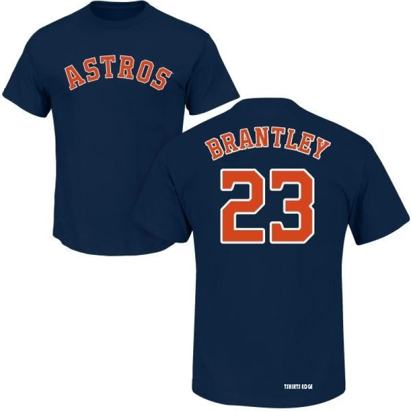 Michael Brantley Name & Number T-Shirt - Navy - Tshirtsedge