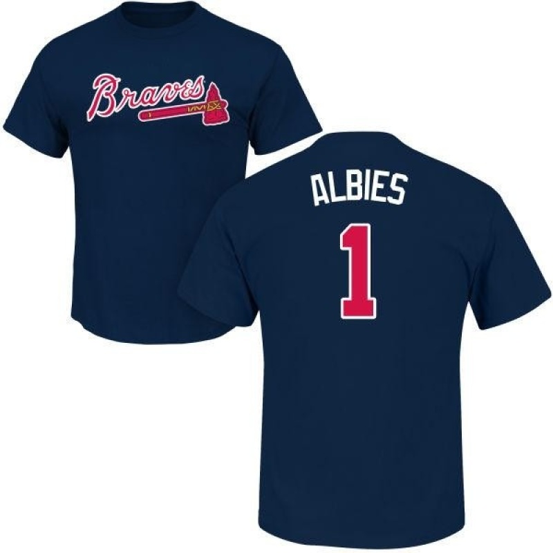 Ozzie Albies Name & Number T-Shirt - Navy - Tshirtsedge