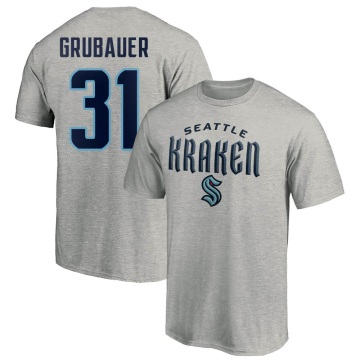 Philipp Grubauer Name & Number Lockup T-Shirt - Gray