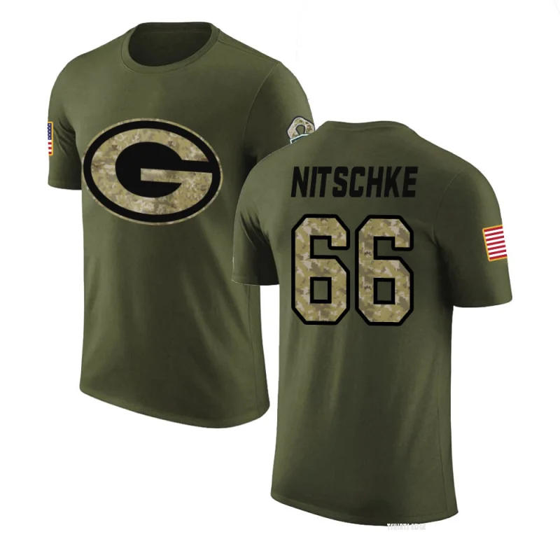 Tshirtsedge Ray Nitschke Legend Salute to Service T-Shirt - Olive