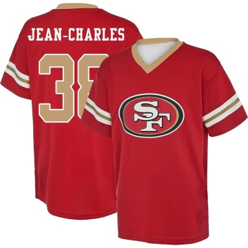 Shemar Jean-Charles Name & Number Game Day V-Neck T-Shirt - Red