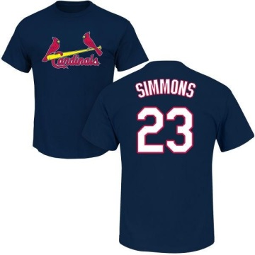 Ted Simmons Name & Number T-Shirt - Navy