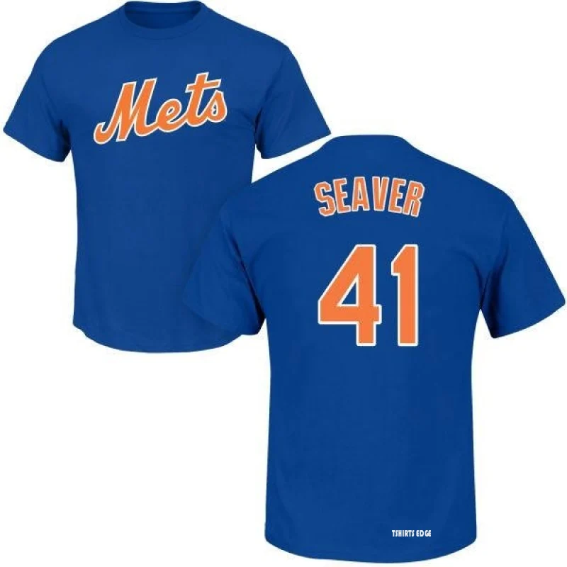 Tom Seaver Name & Number T-Shirt - Royal - Tshirtsedge
