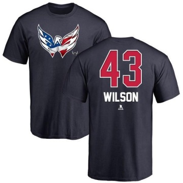Tom Wilson Name and Number Banner Wave T-Shirt - Navy