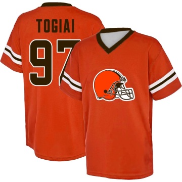 Tommy Togiai Name & Number Game Day V-Neck T-Shirt - Orange