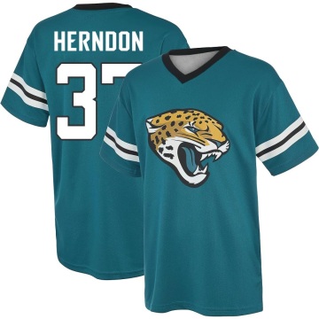 Tre Herndon Name & Number Game Day V-Neck T-Shirt - Teal