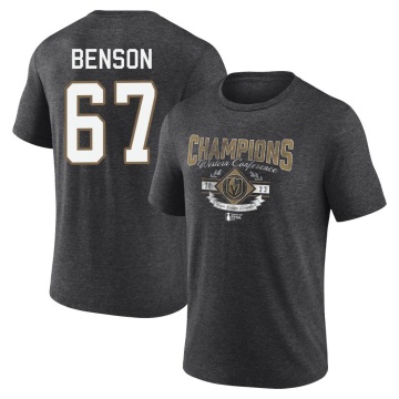 Tyler Benson Heather 2023 Western Conference Champions T-Shirt - Charcoal
