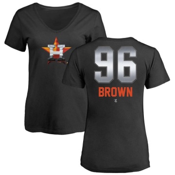 Women's Aaron Brown Midnight Mascot V-Neck T-Shirt - Black