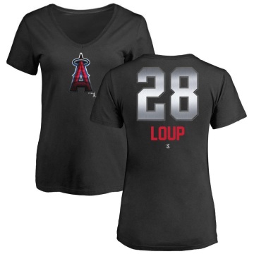 Women's Aaron Loup Midnight Mascot V-Neck T-Shirt - Black