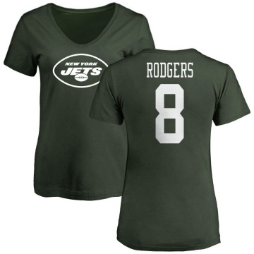 Women's Aaron Rodgers Name & Number Slim Fit T-Shirt - Green