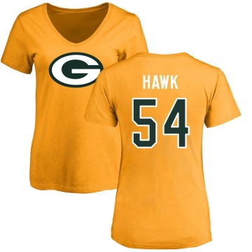 Women's A.J. Hawk Name & Number Slim Fit T-Shirt - Gold