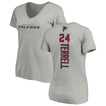 Women's A.J. Terrell Backer V-Neck T-Shirt - Ash