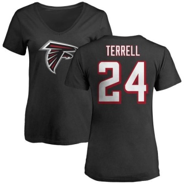 Women's A.J. Terrell Name & Number Slim Fit T-Shirt - Black