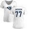 Women's Alaric Jackson Name & Number Slim Fit T-Shirt - White