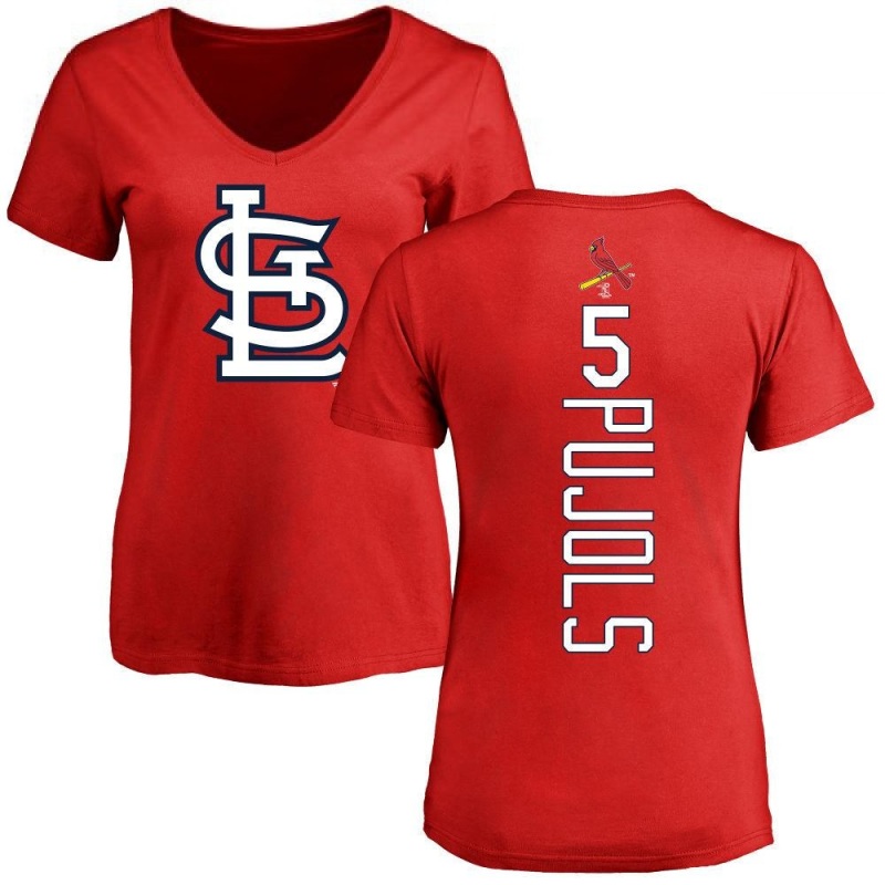 Women's Albert Pujols Backer Slim Fit T-Shirt - Red - Tshirtsedge