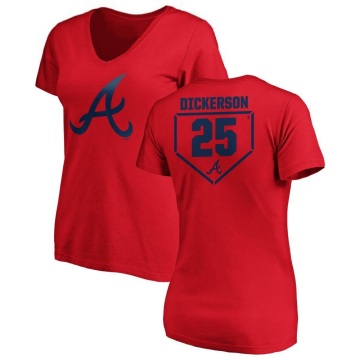 Women's Alex Dickerson RBI Slim Fit V-Neck T-Shirt - Red