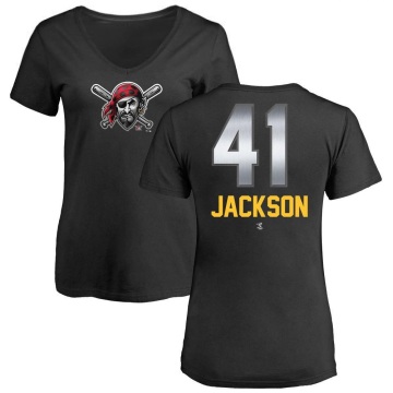 Women's Andre Jackson Midnight Mascot V-Neck T-Shirt - Black