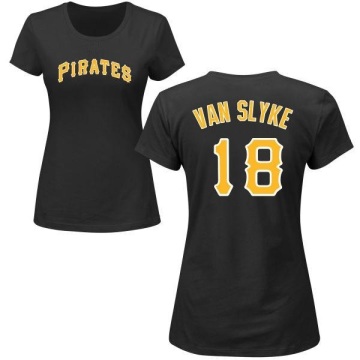 Women's Andy Van Slyke Name & Number T-Shirt - Black