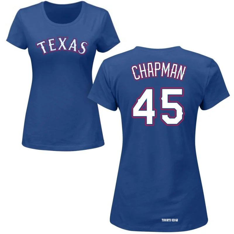 Women's Aroldis Chapman Name & Number T-Shirt - Royal - Tshirtsedge