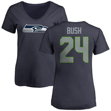 Women's Arquon Bush Name & Number Slim Fit T-Shirt - Navy