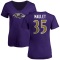 Women's Arthur Maulet Name & Number V-Neck T-Shirt - Purple