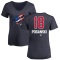 Women's Austin Poganski Name and Number Banner Wave V-Neck T-Shirt - Navy