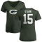 Women's Bart Starr Name & Number Slim Fit T-Shirt - Green