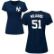 Women's Bernie Williams Name & Number T-Shirt - Navy